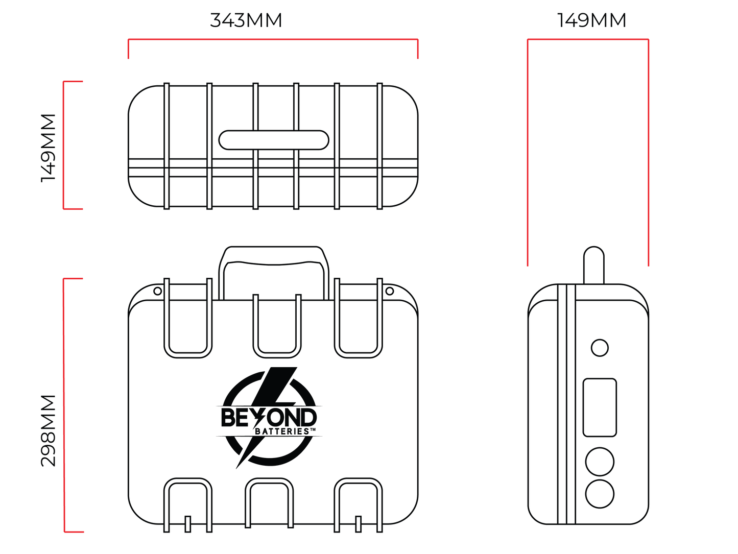 Beyond Batteries 12V 50Ah LiFePO4 PortaBat Carry Case Mobile Power unit