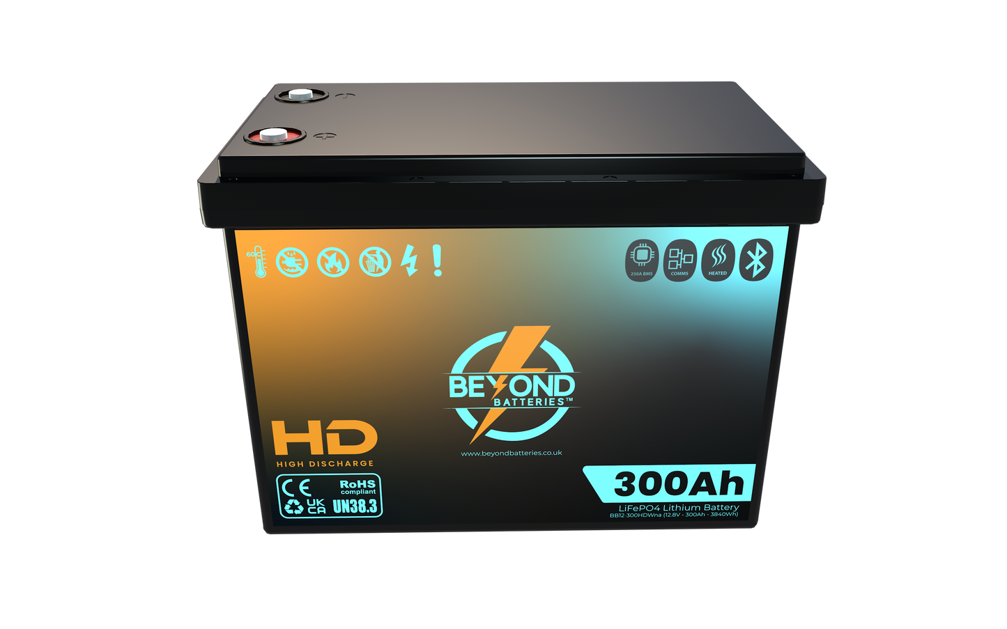 HD300 - High Performance Lithium - Smart LiFePO4 Lithium 12.8V Battery - No communication ports model