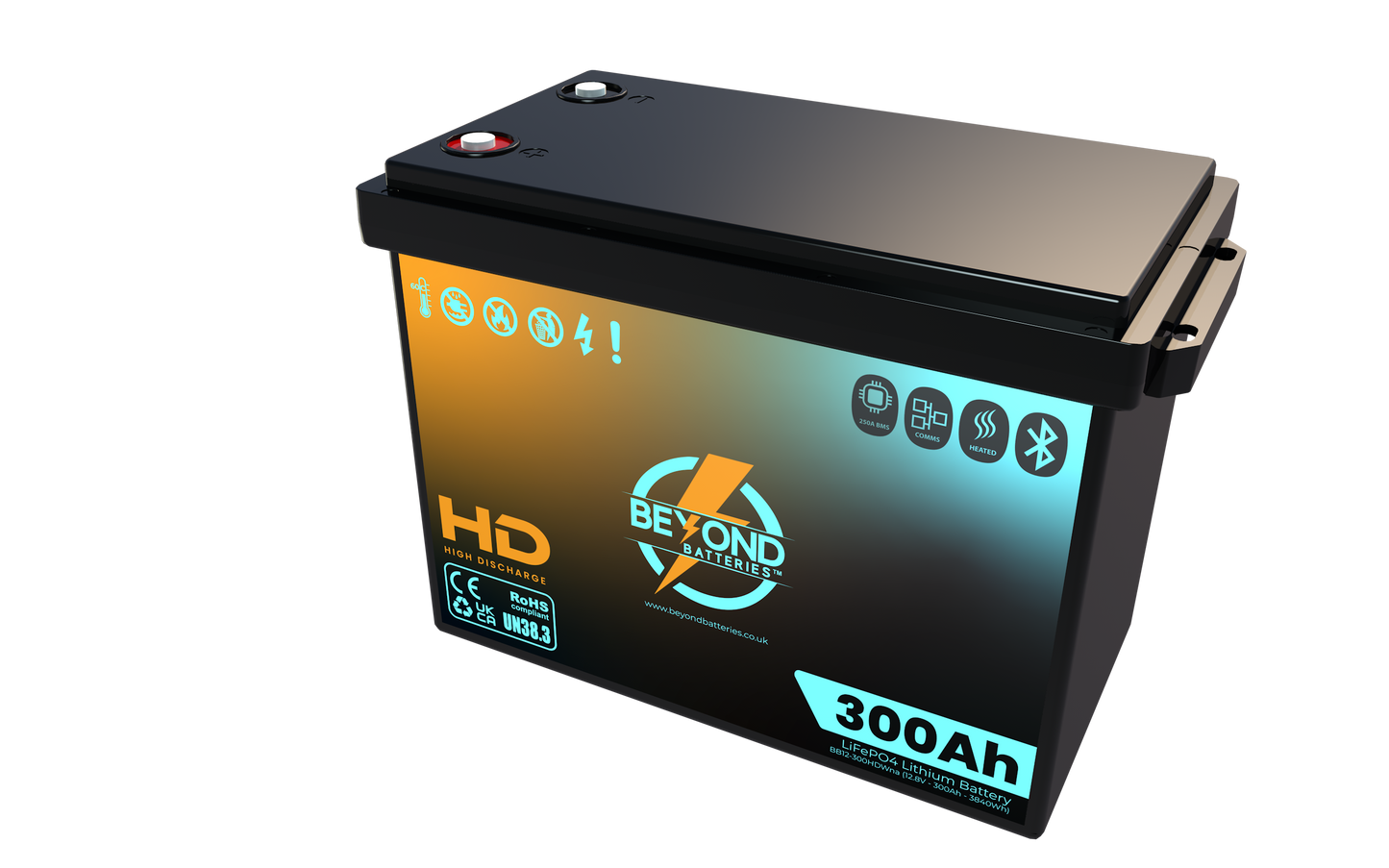 HD300 - High Performance Lithium - Smart LiFePO4 Lithium 12.8V Battery - No communication ports model