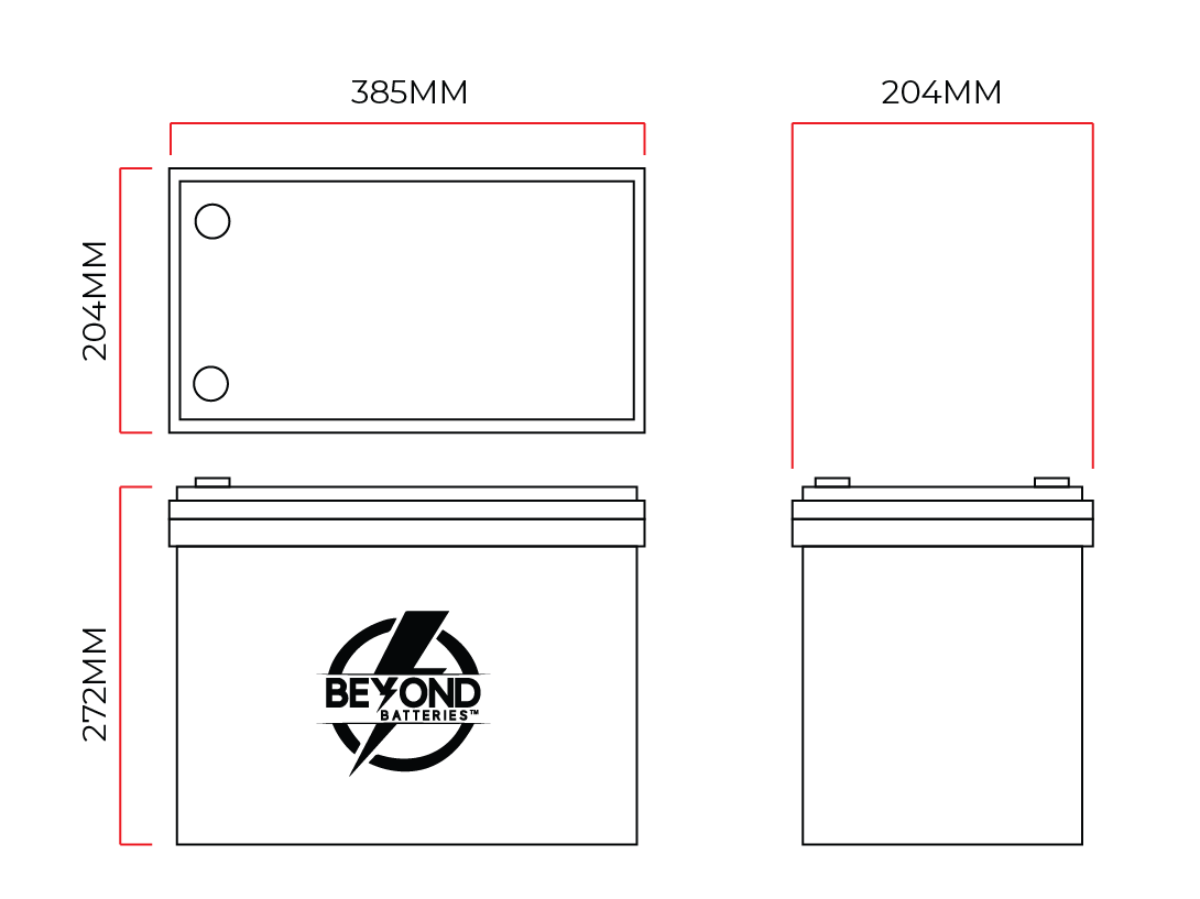 HD300 - High Performance Lithium - Smart LiFePO4 Lithium 12.8V Battery - No communication ports model