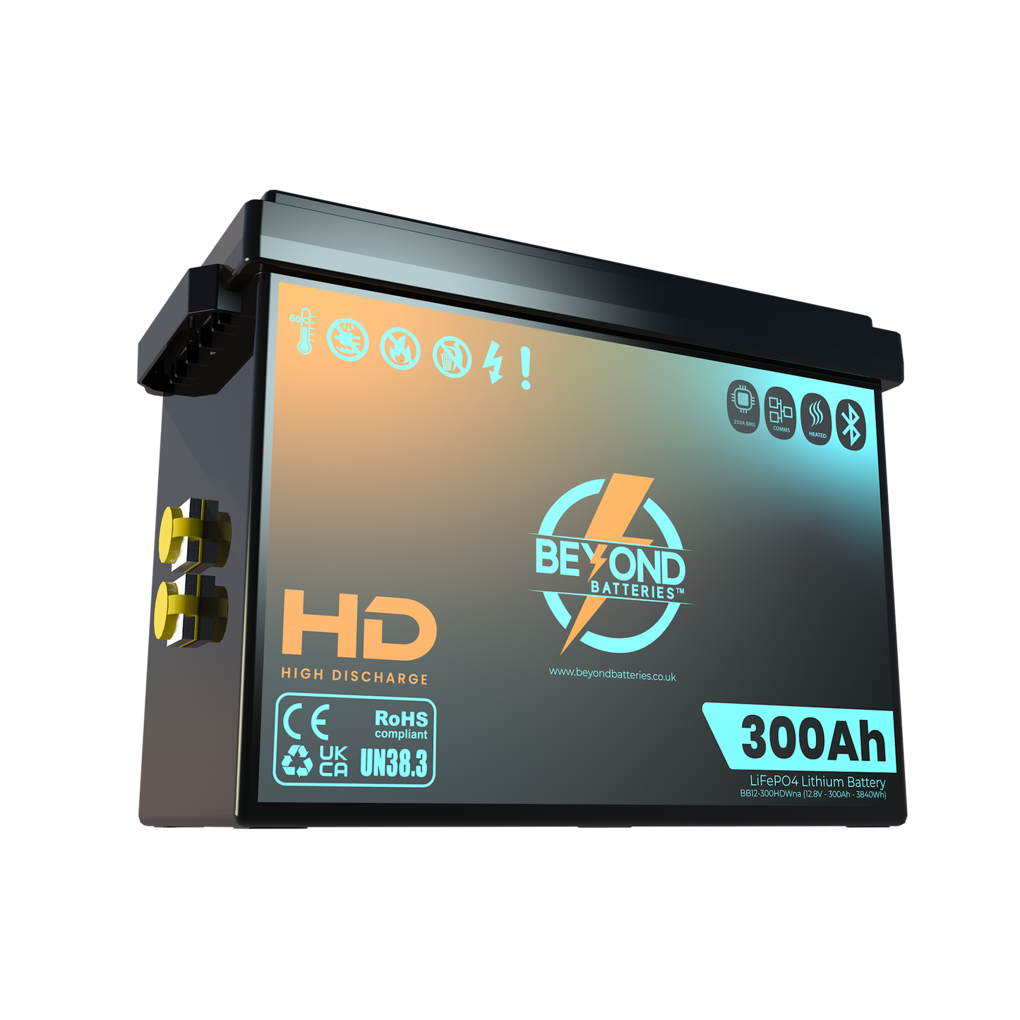 HD300 - High Performance Lithium - Smart LiFePO4 Lithium 12.8V Battery - No communication ports model