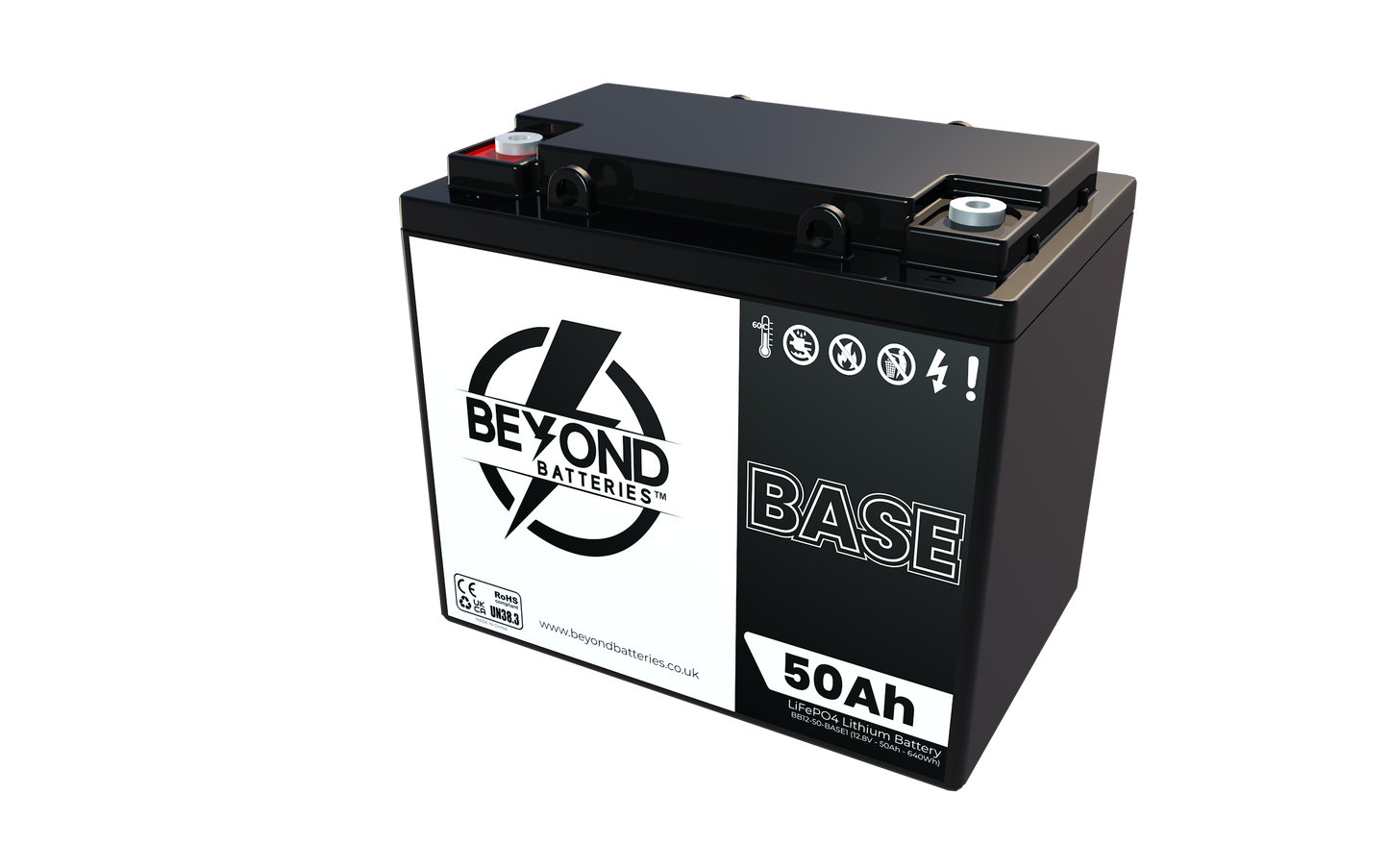 BASE50 - New smaller case - 12.8V LiFePO4 50Ah - Budget Friendly Lithium Iron Phosphate Battery with Bluetooth