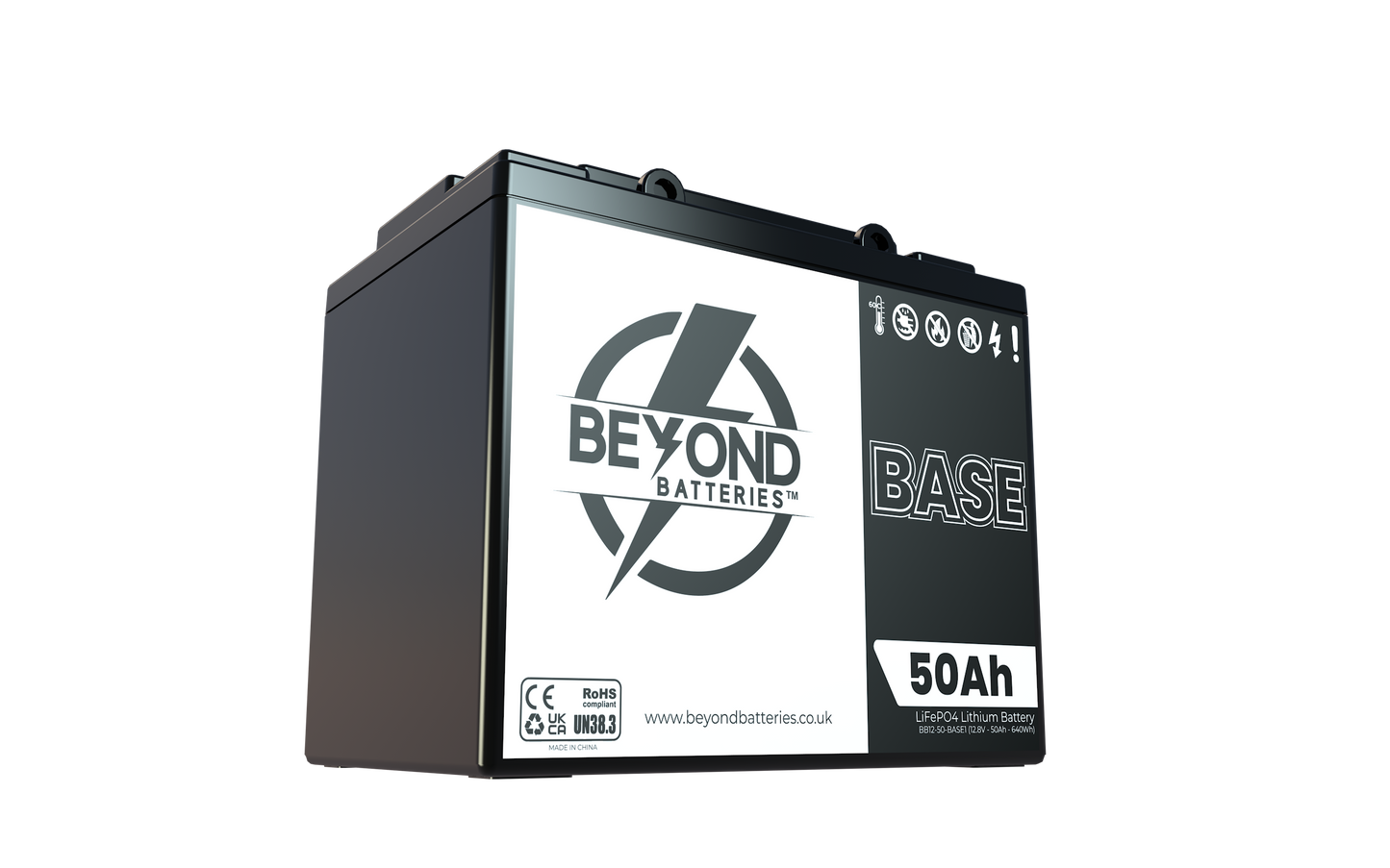 BASE50 - New smaller case - 12.8V LiFePO4 50Ah - Budget Friendly Lithium Iron Phosphate Battery with Bluetooth