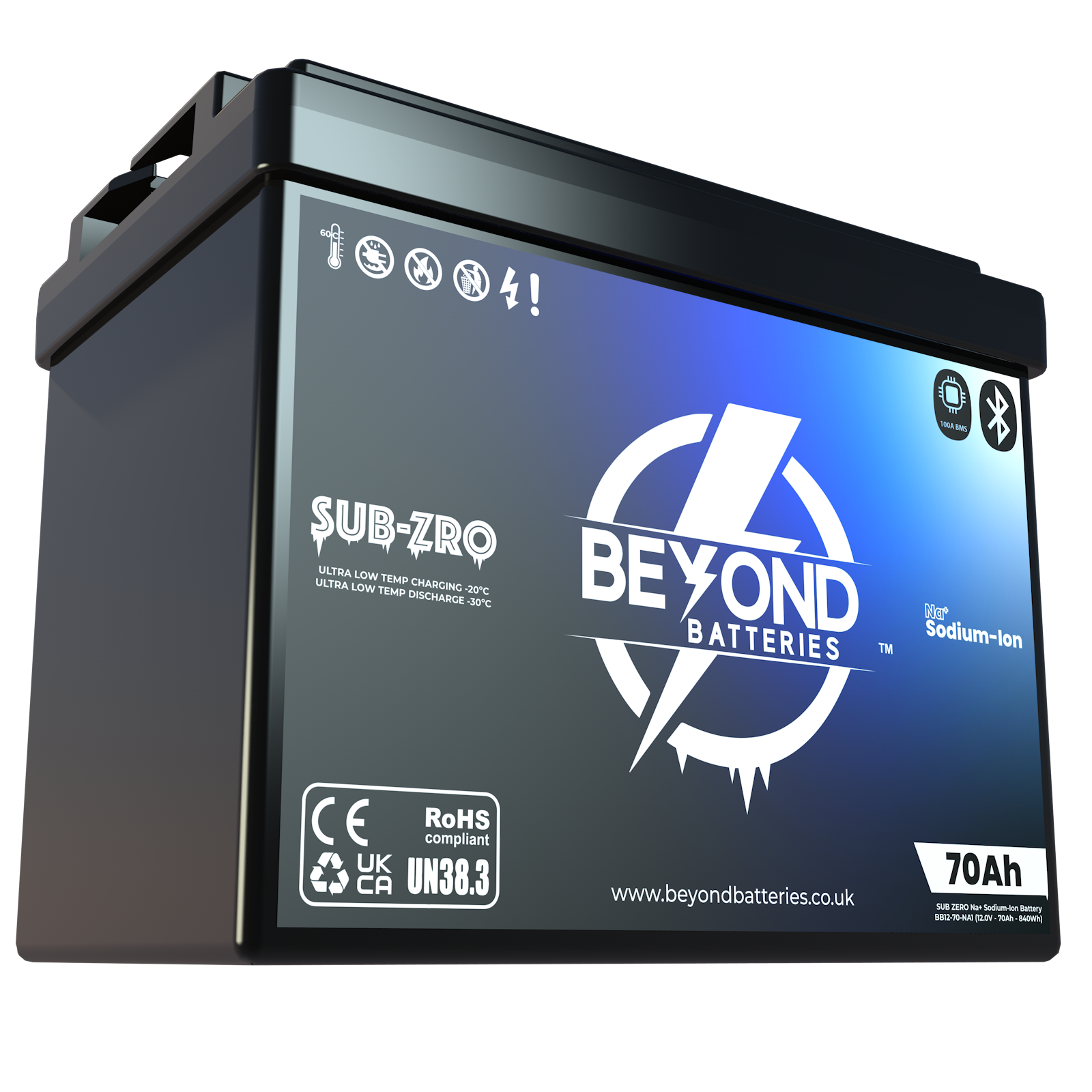 NA70 - Sodium 70Ah - 12V Ultra Low Temperature Battery Na+ – Beyond ...